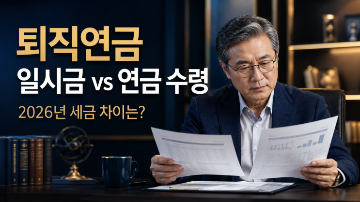 퇴직연금 일시금 vs 연금 수령, 2026년 세금 차이는?