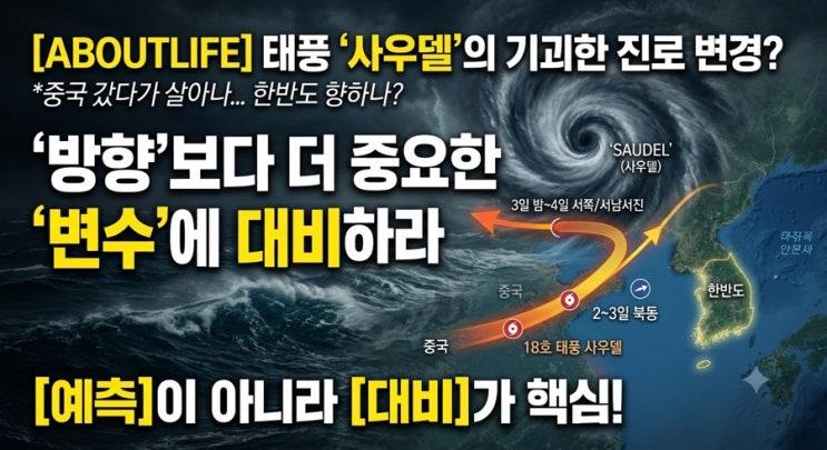 (잠깐만시리즈)중국 갔다가 다시 살아난 태풍 사우델…이번엔 한반....