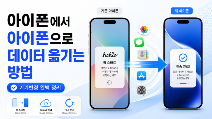 아이폰에서 아이폰으로 데이터 옮기는 방법｜기기변경 완벽 정리