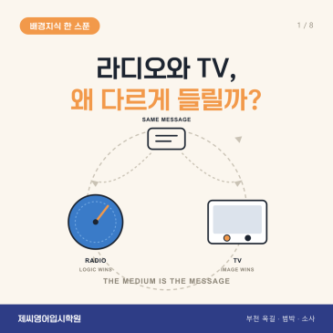 옥길동 영어학원 제씨영어입시학원 - 매체결정론 카드뉴스