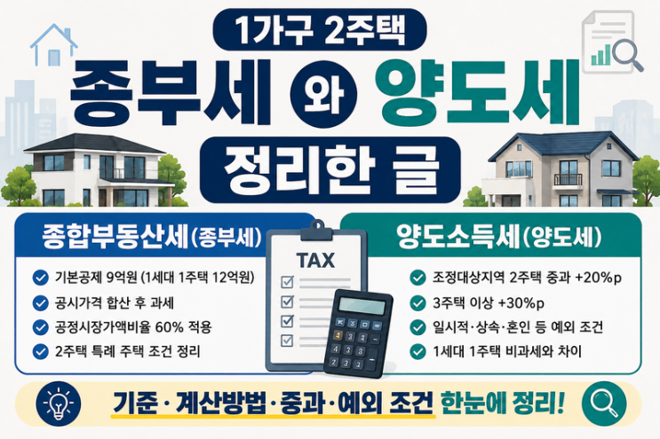 1가구 2주택 종합부동산세 기준과 계산방법 | 양도소득세 중과·예외 주택 조건 총정리 : 네이버 블로그