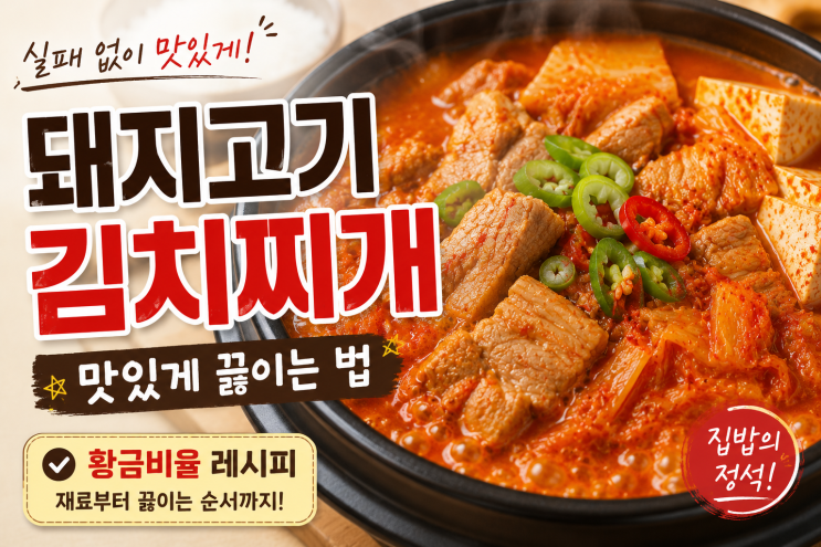 돼지고기 김치찌개 레시피, 실패 없는 황금비율로 맛있게 끓이는 법