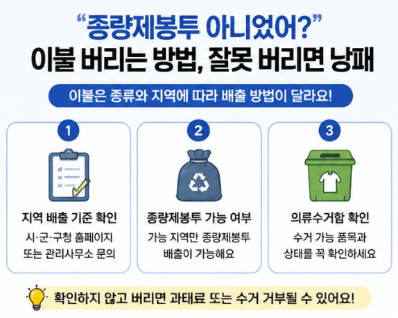 “종량제봉투 아니었어?” 이불 버리는 방법, 잘못 버리면 낭패