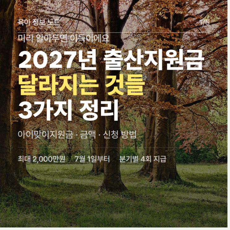 2027년 출산지원금 얼마 받을 수 있을까요? 달라지는 3가지 정리했어....
