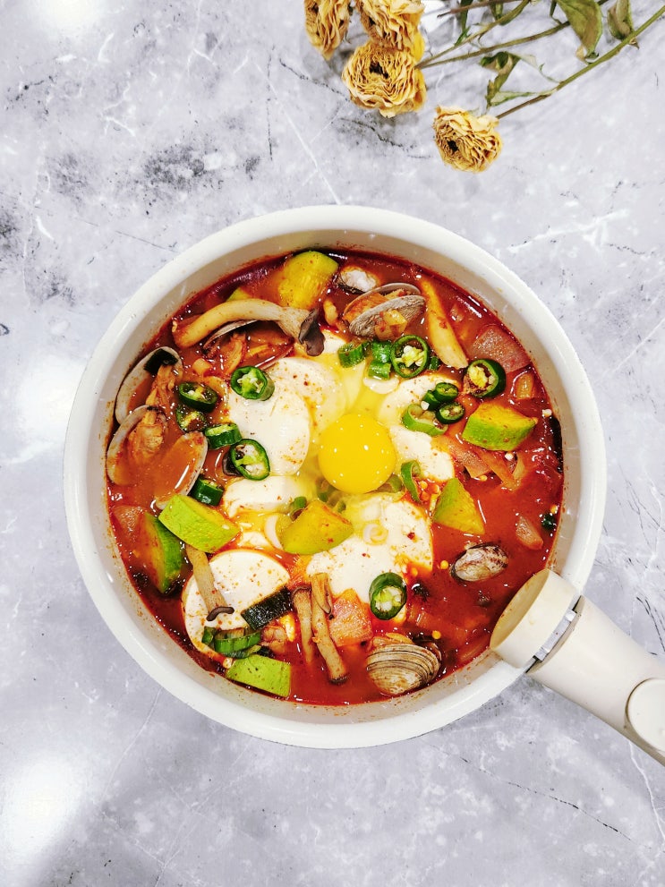 바지락 순두부찌개 레시피 끓이는법 양념 언니네산지직송3