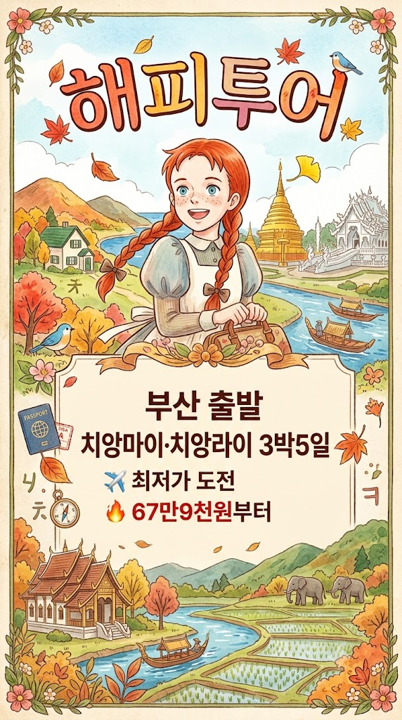 부산출발 치앙마이 치앙라이 3박5일 67만9천원부터｜골든트라이앵글....