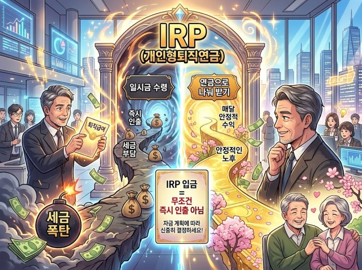IRP 퇴직연금 수령방법, 일시금·연금 뭐가 유리할까?