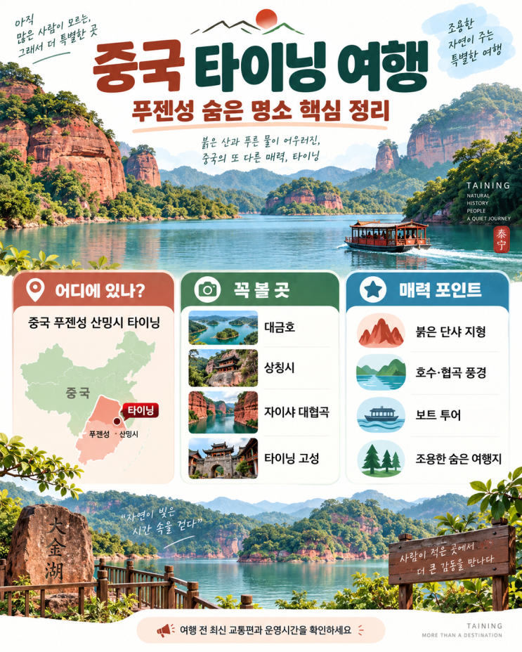 중국 타이닝 여행, 푸젠성 숨은 명소 단샤지형·대금호·고성까지 총정리 : 네이버 블로그