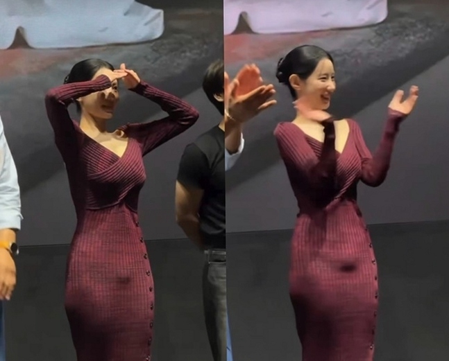 "영화 무대인사 의상 논란" 배우 신지원, 뜻밖의 실루엣으로 온라인....