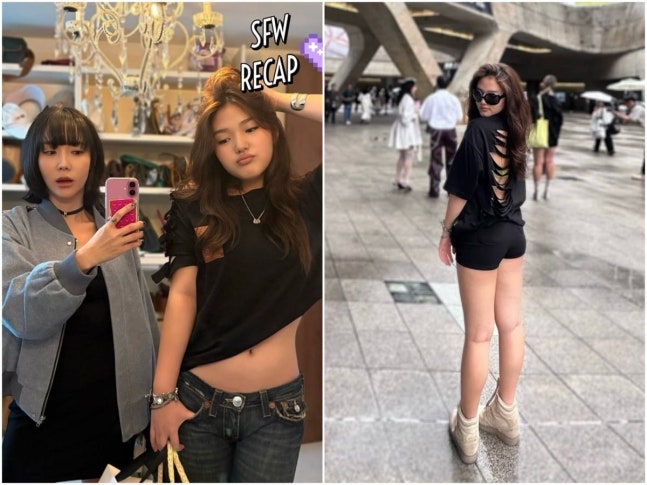 이윤진 딸, 과감한 패션 센스 허리 라인 드러낸 과감한 패션