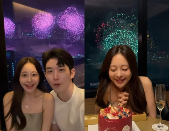 아옳이, 한의사 남친 김형배와 생일 데이트…불꽃축제 뷰까지 눈길