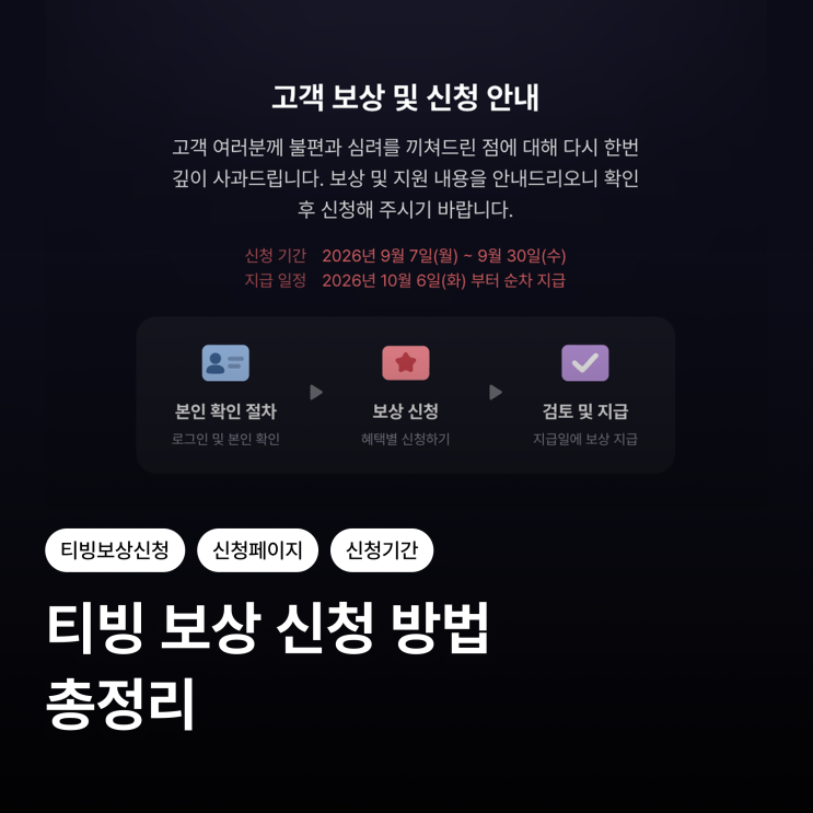 티빙 보상 신청 방법 총정리｜신청 페이지·기간·지급일·쿠폰 안내