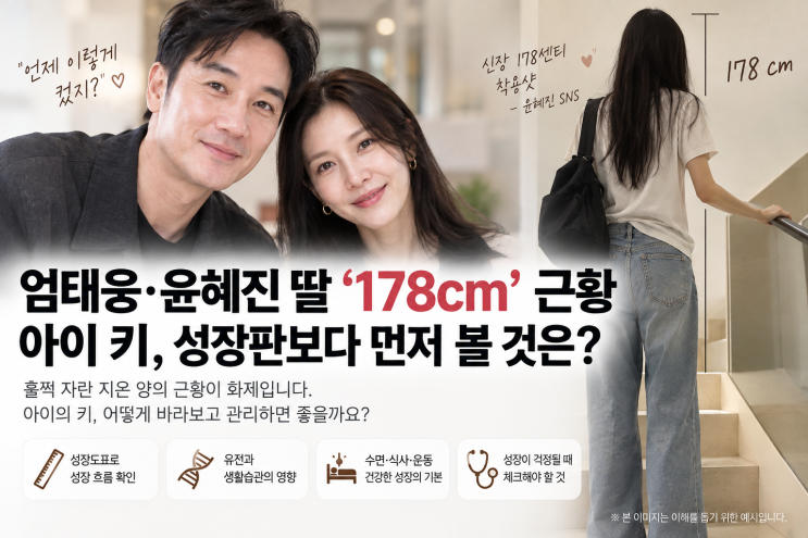 엄태웅·윤혜진 딸 ‘178cm’ 근황…아이 키, 성장판보다 먼저 볼 것....