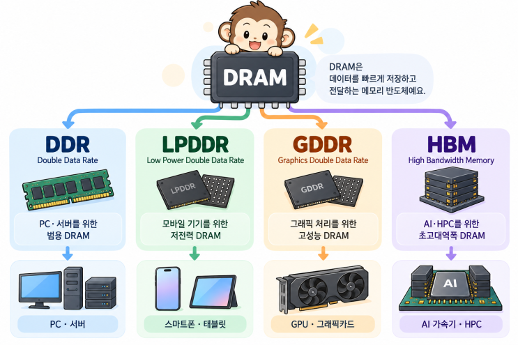 [반도체 심화 #2] DDR, LPDDR, GDDR, HBM? - DRAM의 종류와 세대 : 네이버 블로그