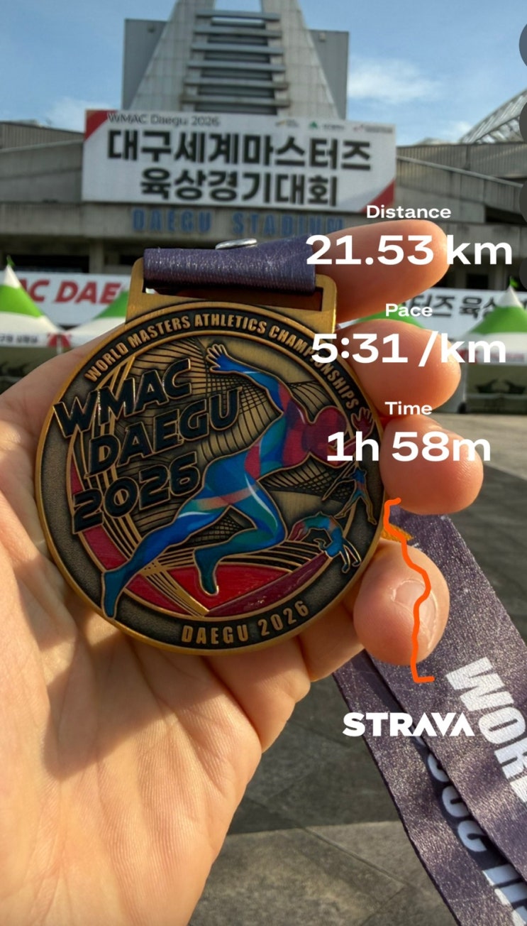 2026 세계마스터즈육상선수권대회 하프마라톤 참가 완주후기 🏃