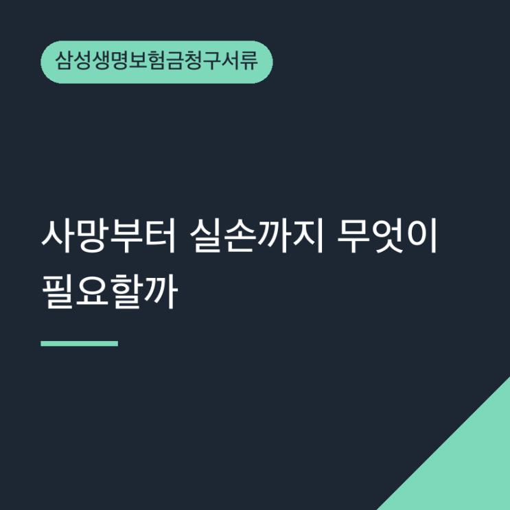 삼성생명보험금청구서류 사망부터 실손까지 무엇이 필요할까