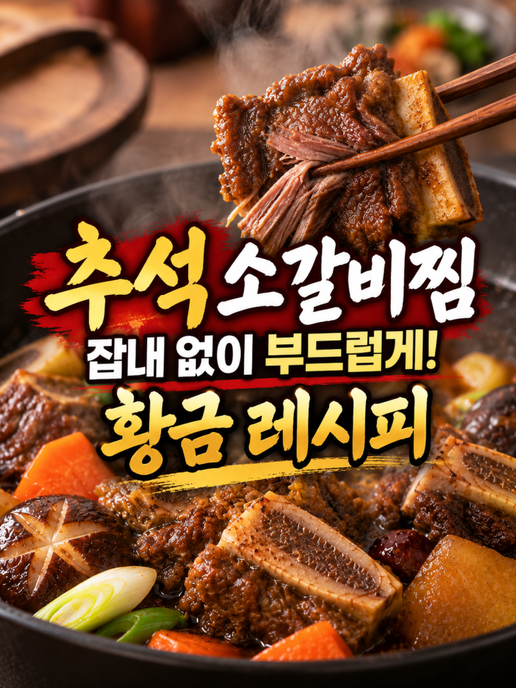 추석 명절에 먹기 좋은 소갈비찜 황금 레시피, 잡내 없이 부드럽게 만드는 법
