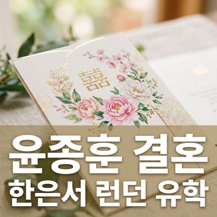 윤종훈 결혼! 10살 연하 한은서와 11월 1일 웨딩마치, 런던 유학 중인 ....