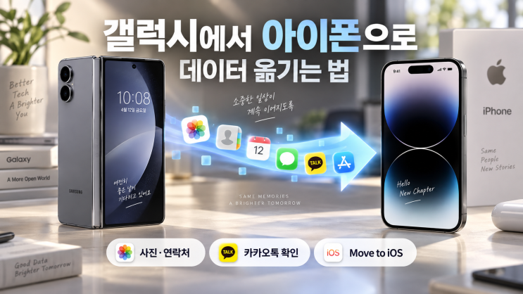 갤럭시에서 아이폰으로 데이터 옮기는 법｜사진·연락처·카카오톡까지 안전하게 이전