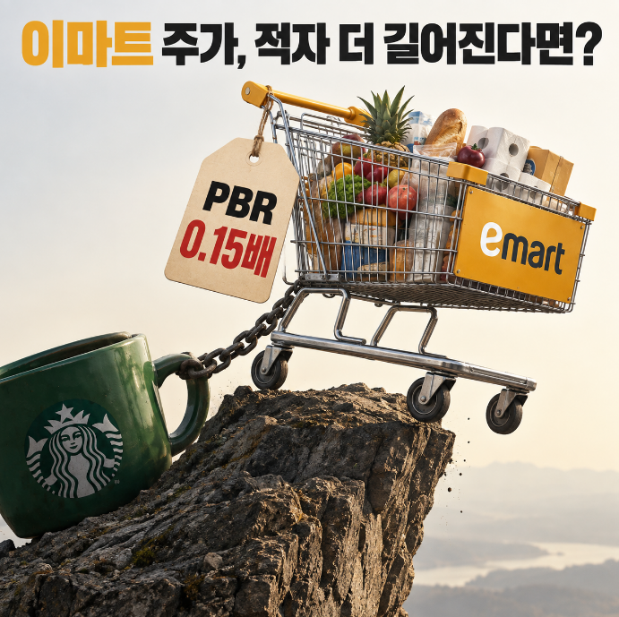 이마트 주가 “이 정도면 바닥 아닌가?”…스타벅스 적자가 길어지면 계산이 달라진다