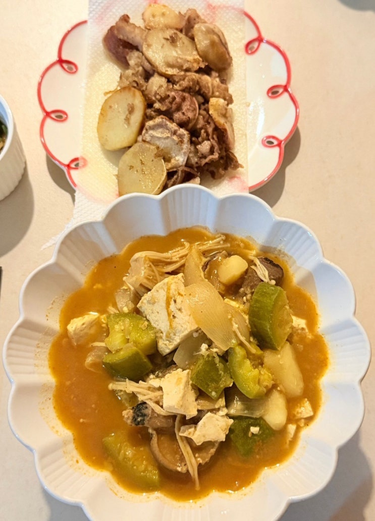 유기농된장으로 만든 집 된장찌개 레시피 + 고기집st