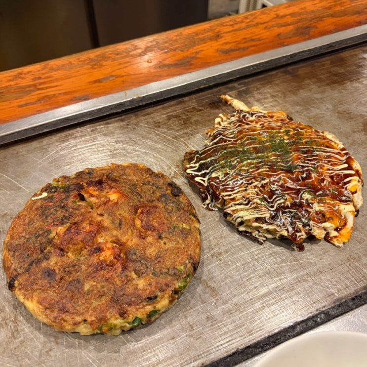 오사카 난바 신사이바시 오무라이스 홋쿄쿠세이 & 오코노미야끼 후....