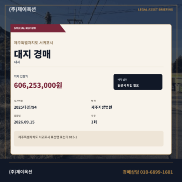 제주 서귀포시 표선면 표선리 815-1 대지 경매 표선초 인근 토지 529평 진행 2025타경794 썸네일