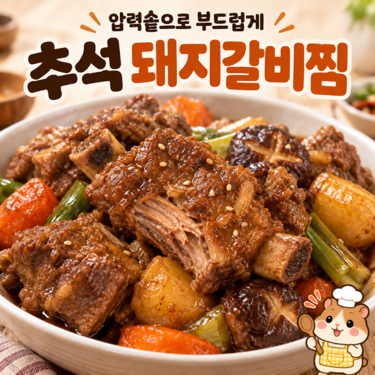 추석 메뉴 압력솥 돼지갈비찜 레시피,1인분·3인분 양념 비율과 핏물 빼는법