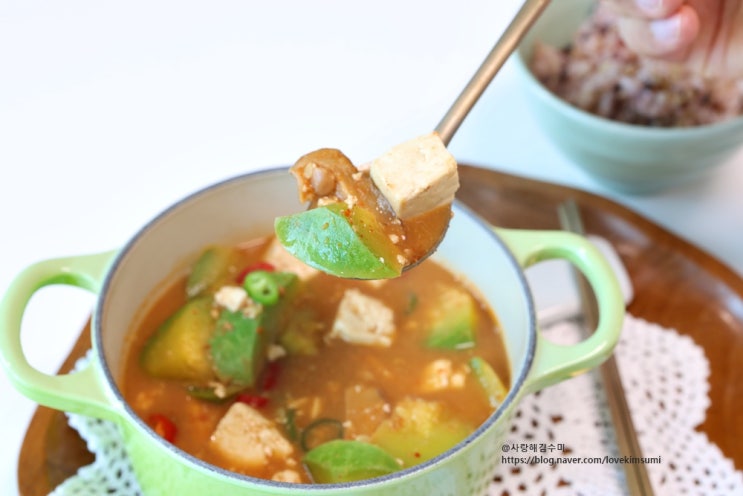 두부 된장찌개 재료 레시피 간단 애호박 된장찌개 맛있게 끓이는법