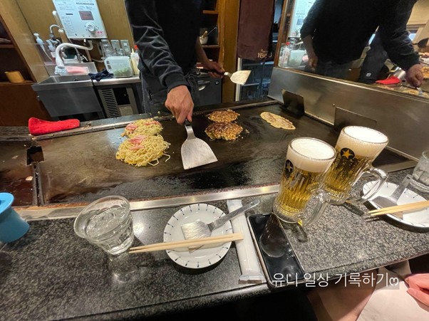 오사카 오코노미야키 맛집 3곳 비교｜미즈노·치보·후게츠 식당분....