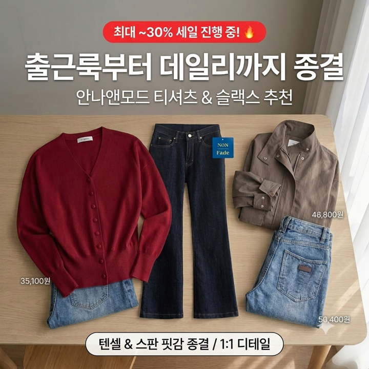 출근룩부터 데일리까지 종결: 안나앤모드 티셔츠 &슬랙스 조합 추천