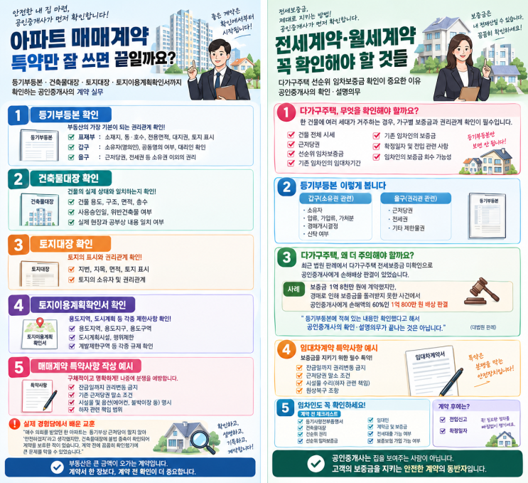 🏠 아파트 매매계약, 계약서에 특약만 잘 쓰면 끝일까요?공인중개사가 등기부등본·건축물대장·토지대장까지 확인해야 하는 이유(1편 ...