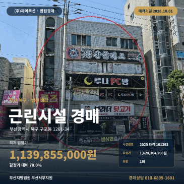 부산 북구 구포동 근린상가경매 부산과학기술대학교 인근 2025타경101365 썸네일
