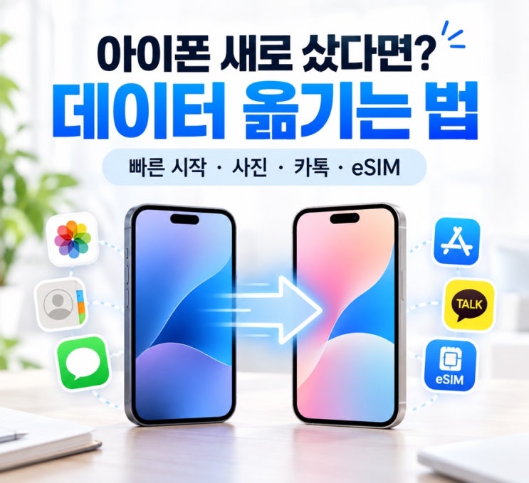 아이폰 새로 샀다면? 기존 아이폰 데이터 옮기는 법｜빠른 시작·사진·카톡·eSIM까지