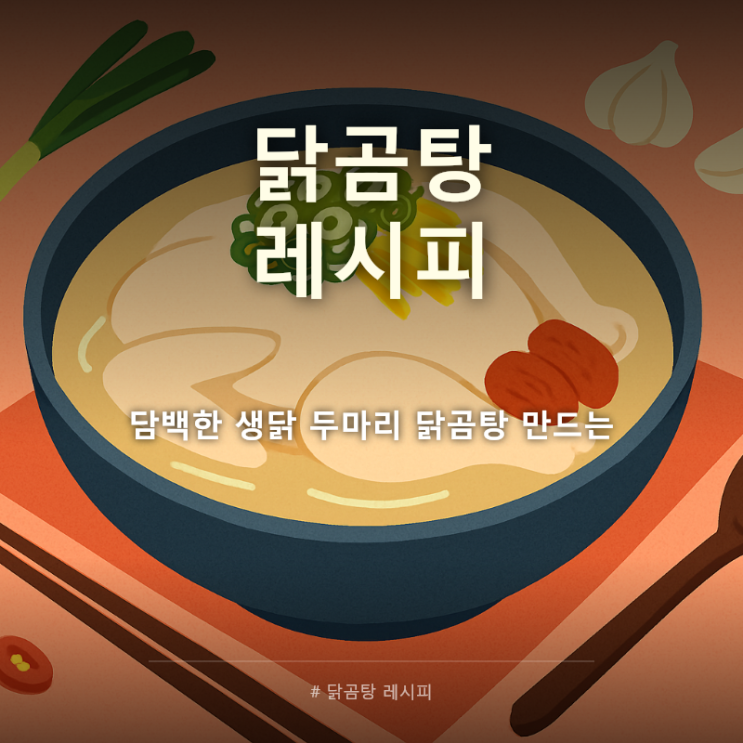 **닭곰탕 레시피 | 담백한 생닭 두마리 닭곰탕 만드는