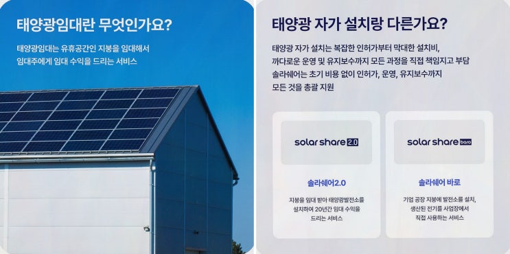 공장태양광임대, 공장 지붕을 수익화하는 솔라쉐어2.0