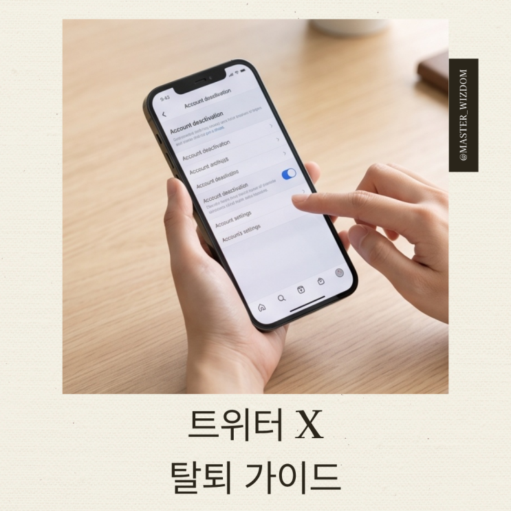 트위터X탈퇴가이드 모바일 앱 비활성화부터 영구 삭제 꿀팁 피로감이 쌓이는 SNS 환경에서 벗어나 디지털 디톡스를 하거나 안 쓰는 계정을 정리하고 싶었던 적 다들 있으시잖아요....탈퇴버튼을 찾아 설정을 뒤져보아도 '회원 탈퇴'라는 단어가 보이지 않아 어디에 숨어 있는지 답답했던 경험이 꽤 많은 편인데요. 일반 사이트처럼 클릭 한 번으로 즉시 지워지는 줄...
