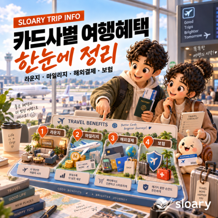 카드사별 여행혜택 한눈에 정리｜공항 라운지·마일리지·해외결제 비교. : 네이버 블로그