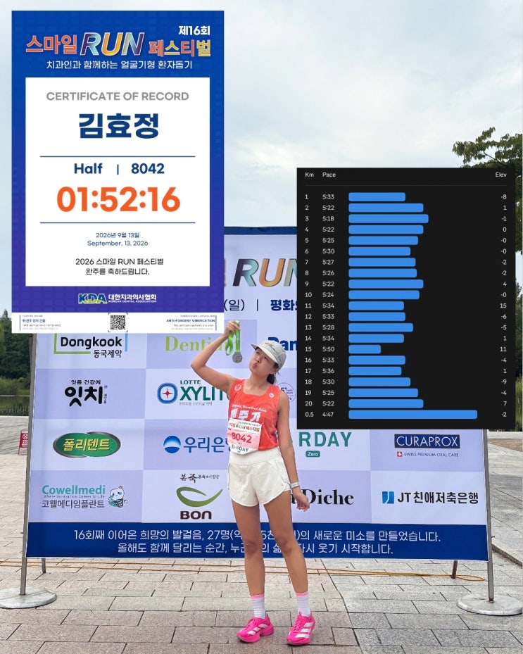 2026 제16회 스마일런 페스티벌 하프 half 마라톤 PB 갱신 !