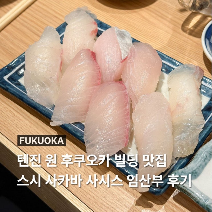 텐진 원 후쿠오카 빌딩 맛집 스시 사카바 사시스 임산부 후기