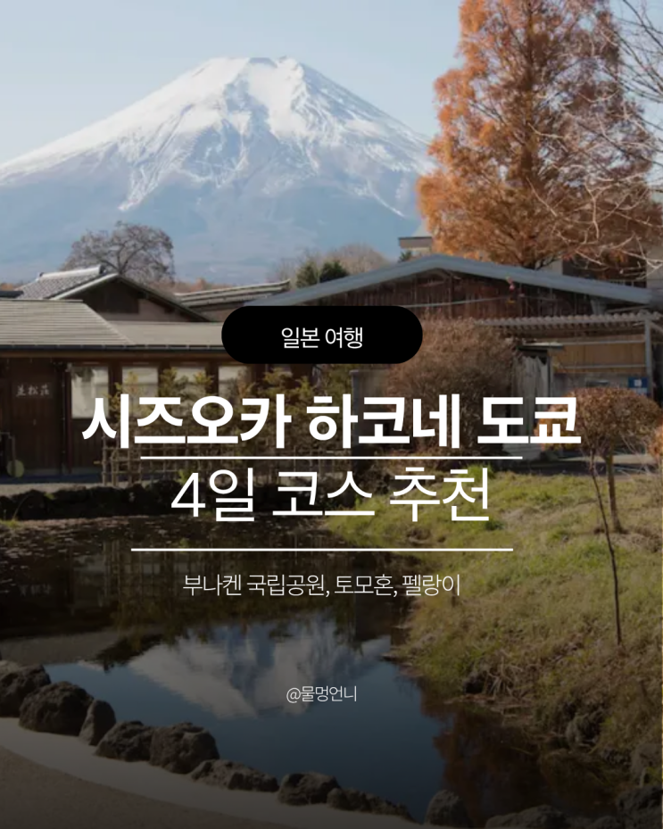 시즈오카 하코네 도쿄 4일 코스 추천ㅣ후지산, 아시노호수, 슈젠지