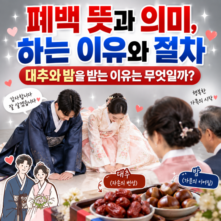 폐백 뜻과 의미, 하는 이유와 절차｜대추와 밤을 받는 이유는 무엇일까? : 네이버 블로그