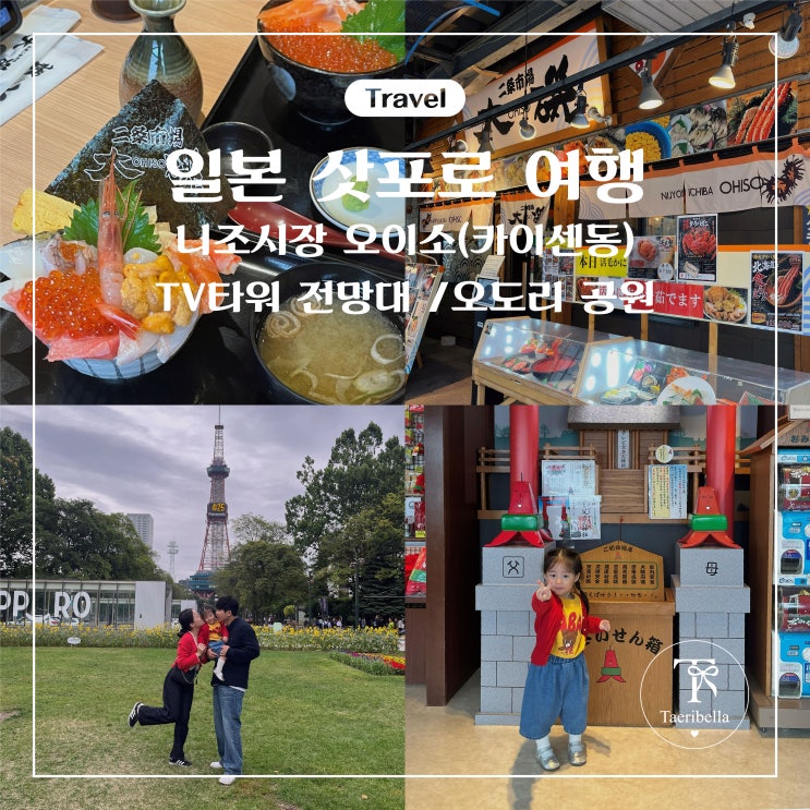 [아기랑 일본여행 2Day] 삿포로 TV타워 / 니조시장 오이소(카이센동)/....