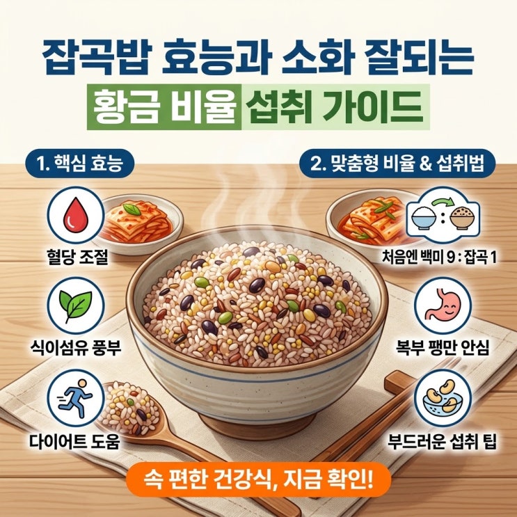 잡곡밥 효능과 소화 잘되는 황금 비율 섭취 가이드 : 네이버 블로그