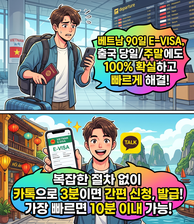 베트남 여행 비자 (90일 체류) 주말 상관없이 365일 발급 책임 보장 대표 이미지