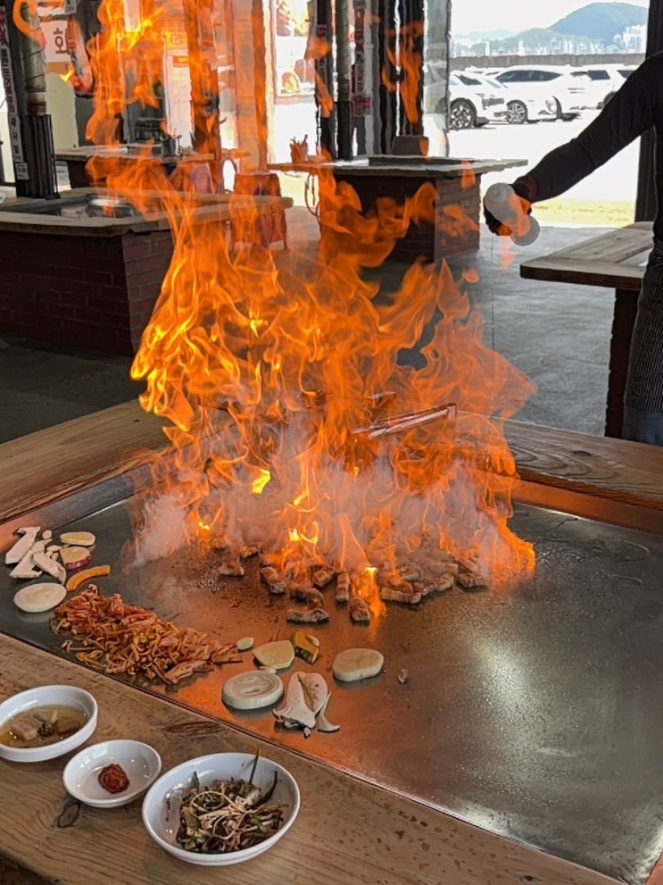 [부산 강서구] 명지 삼겹살 맛집 「당구대통철판삼겹살 명지점」