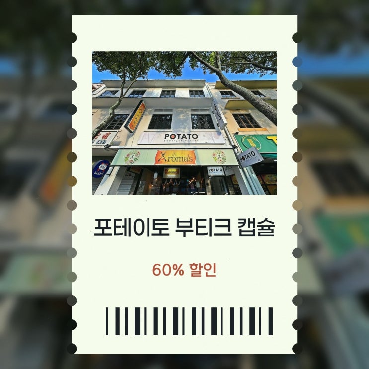 싱가포르 호텔 포테이토 부티크 캡슐 앳 리틀 인디아 숙소 선택 기....