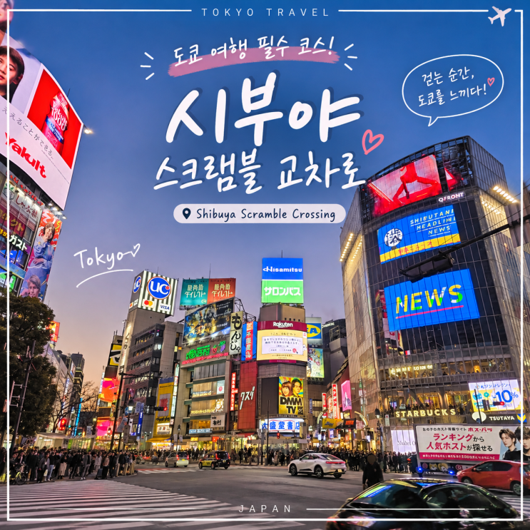[2025 도쿄] 도쿄 여행 필수 코스 '시부야 스크램블 교차로' 공짜 전망....