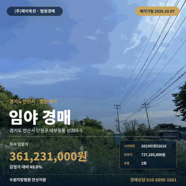 안산산지경매 대부동동 부동산경매 2025타경52816 썸네일