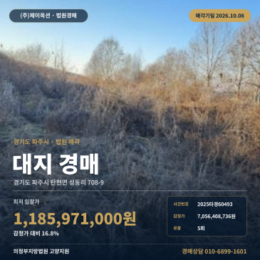 파주토지경매 탄현면 성동리 부동산경매 2025타경60493 썸네일